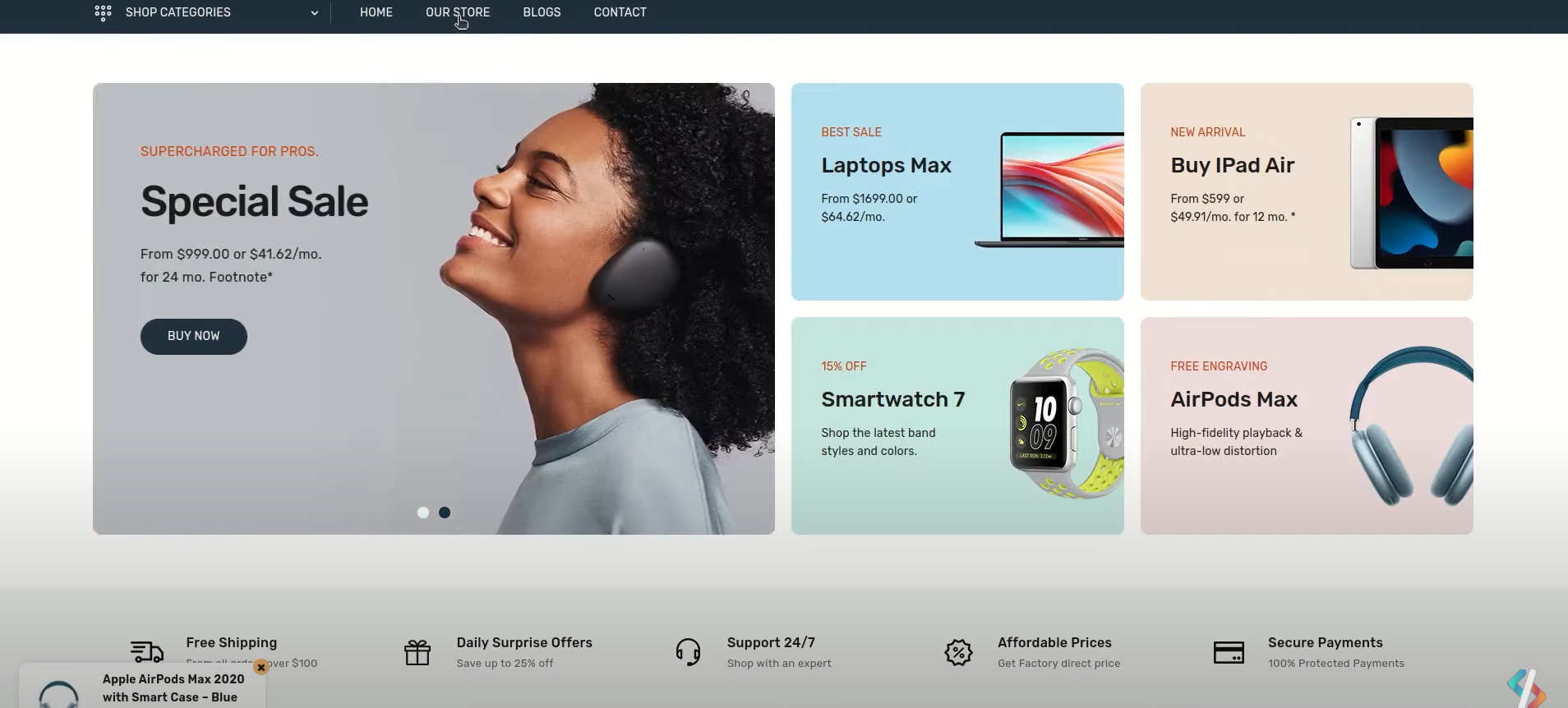 E-commerce User Interface